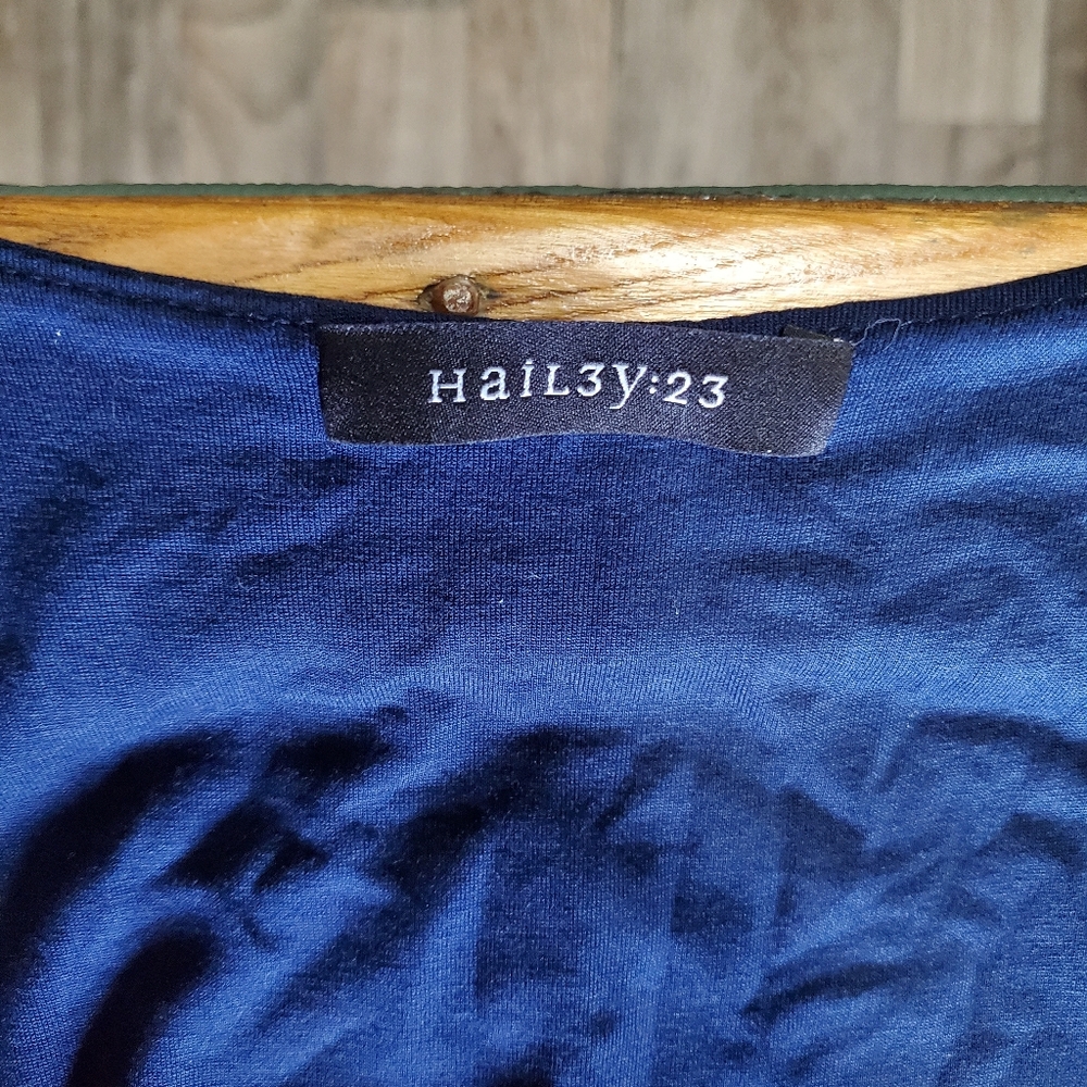 Stitch Fix Hail3y:23 Mixed Media A-line Midi Navy/White Floral Dress, XL, 16-18 - Picture 4 of 5